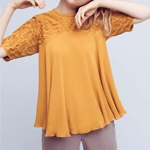 Anthropologie Varun & Nidhika Geolace Swing Top L